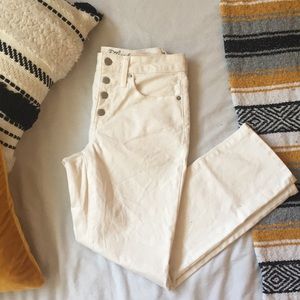 Cream/white straight leg jeans